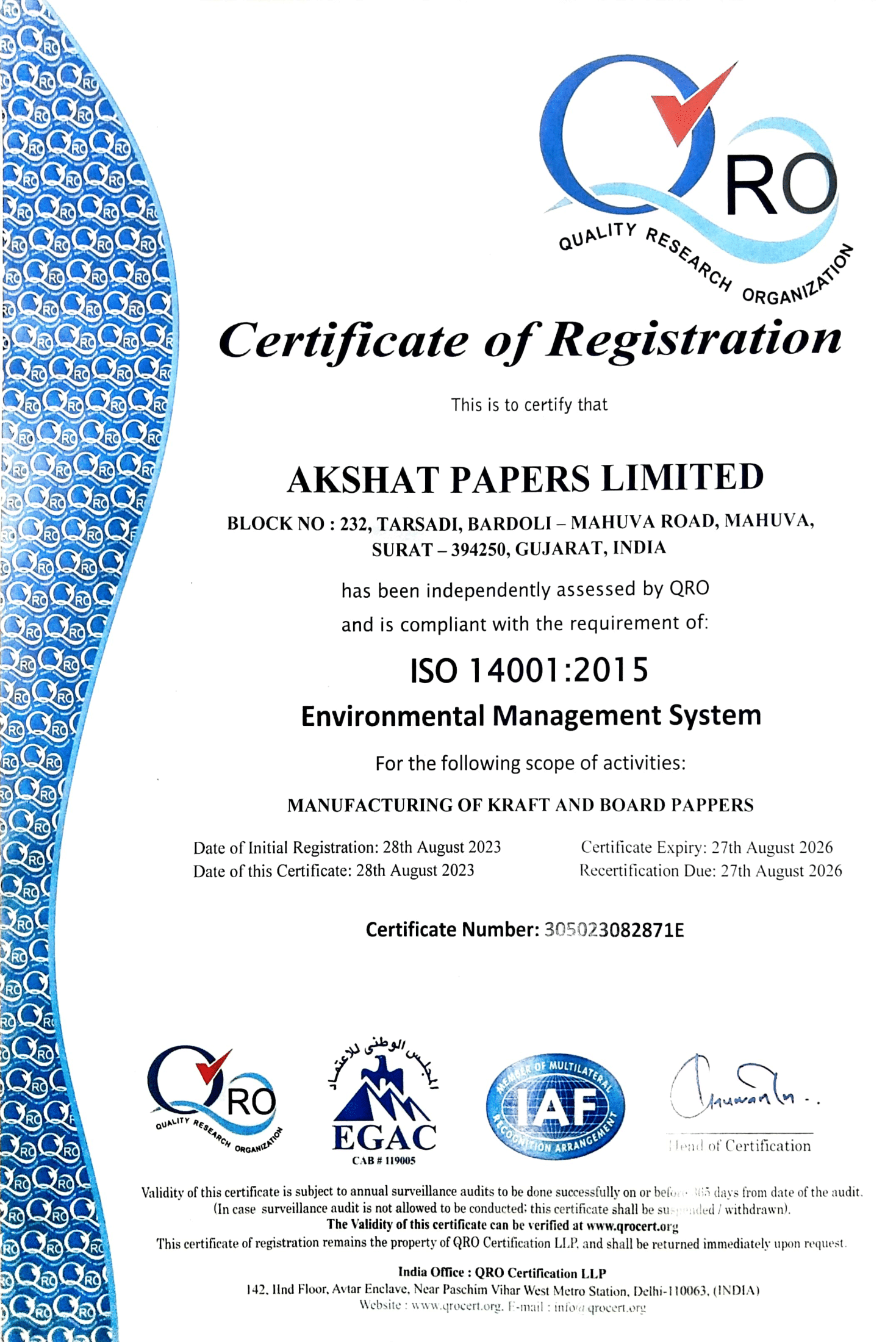 ISO Certificate